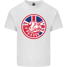 Union Jack British Bulldog St Georges Day Mens Light Cotton T-Shirt