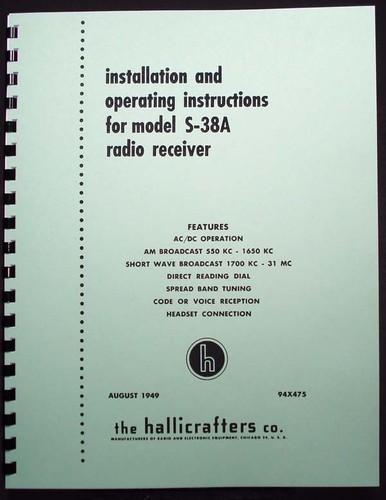 Hallicrafters 38a s38a radio - hallicrafters,