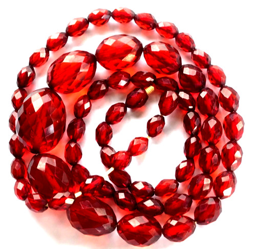 Vintage cherry amber bakelite - cherry,