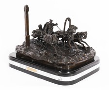 Antique Large Russian Bronze Troika Sculpture Vasily Grachev  20th C