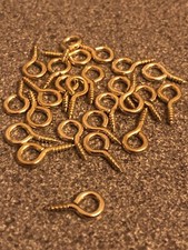 Brass plated screw eyes - plated,