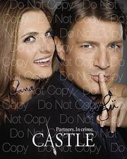 Castle signed Nathan Fillion Stana Katic 8X10 photo picture signed autograph RP 