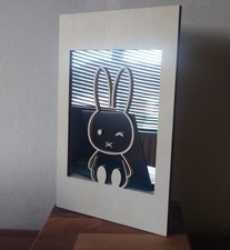 Handmade Wooden Bunny Mirror -