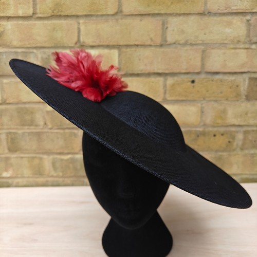 Black dark red feather flower - black,