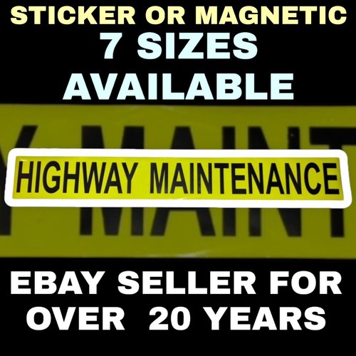 Highway maintenance decal - highway,