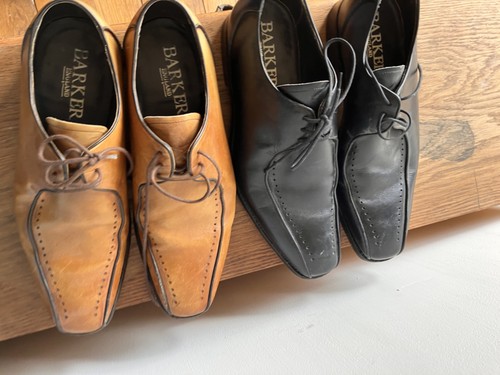 Barker men tan leather shoes - leather,