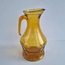 Vintage Amber Glass Pitcher