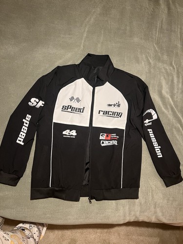 Racing jacket black coat large - black,