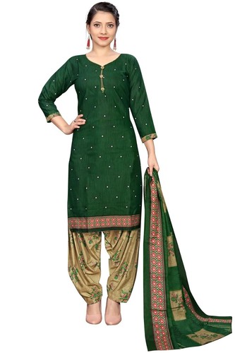 Women green cotton printed - cotton,