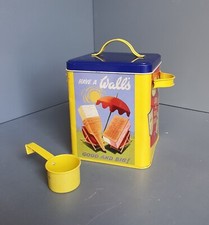 Collectable Walls ice cream storage tin + scoop - retro vintage style (T36)