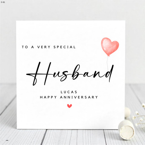 Anniversary card for - card, husband