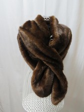 Zara Furry Scarf Stole Brown