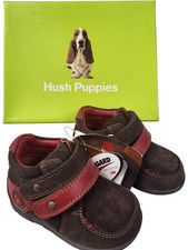 Hush Puppies Baby Shoes Brown Leather Red Strap UK 3 New Box PS