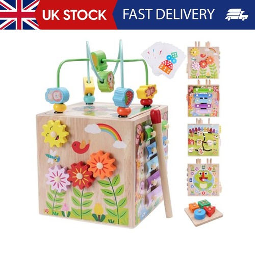 Wooden activity cube - wooden,