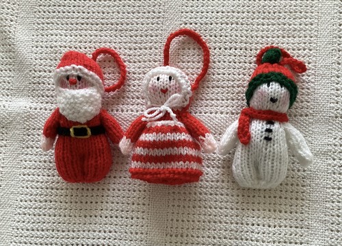 Hand knitted christmas tree - hand,