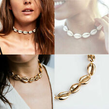 Sea Shell Necklace Cowrie Choker Shells Natural Gold Adjustable Women Necklaces