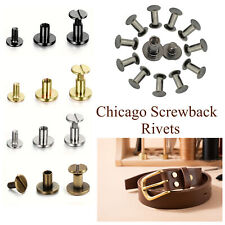 Solid Brass Chicago Screw Studs Fasteners for Leather Belt Bookbinding Notepad