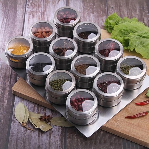 Magnetic spice jar - magnetic, stainless