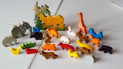 Zoo animals wooden - x,