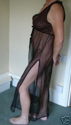 Sheer nylon nightdress - sheer,