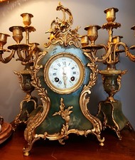 ANTIQUE FRENCH GREEN ONYX &