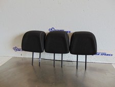 Citroen C3 Rear Headrests x3 Mk2 09-13 Black Cloth Set Of 3 Head Rests Back Seat