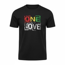 One Love Bob Marley  T-Shirt Rasta Reggae Jamaica Vibes Unisex Gift Tee Top