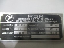 Type plate ID-plate RSM KR 175