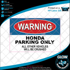 No Parking Warning Honda Civic Type R Jazz CR-V JDM Garage Sign Foamex Sticker
