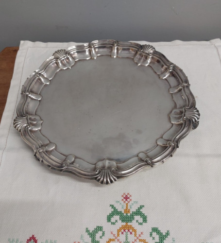 Silver plated salver on - hb&h,