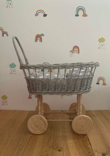 Grey simple wicker - wicker, pram