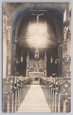 RPPC Gothic Church Interior