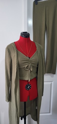 Khaki lightweight waffleknit - khaki,