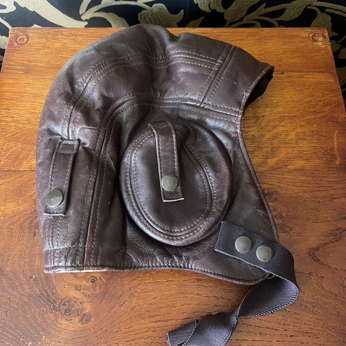 Leather flying helmet style - , of