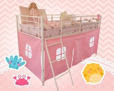 HedgehogEmporium Tent for Midsleeper Cabin Bed, Mid sleeper Pink with Windows