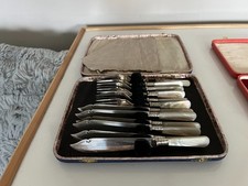 CASED SET OF 6 SILVER PLATED &