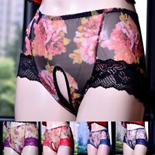 Lace Crotchless Knickers Open