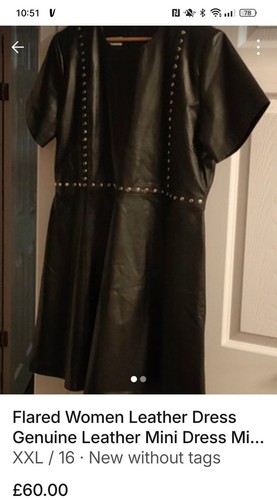 Ladies genuine leather dress - genuine,