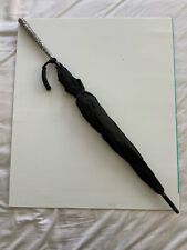 Vintage Indian Silver Handle of Hindu Gods Umbrella with Black Fabric Canopy