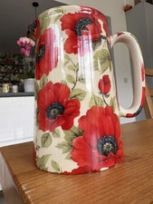 Staffordshire Pottery Milk Jug 14 cm Red Poppies Chintz         1 Pint