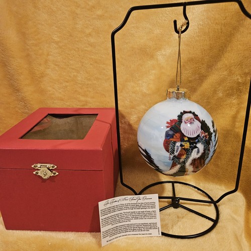 Hand painted santa glass - hand,