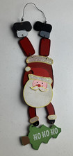 Vintage Christmas Wooden Hanging Santa Decoration CHRISTMAS WOOD Xmas Painted
