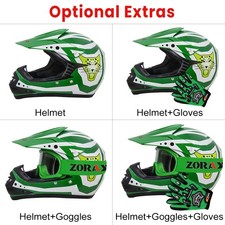 ZORAX ZOR-X17 Kids Motocross Motorbike Helmets & Pit Bike Extra Goggles & Gloves