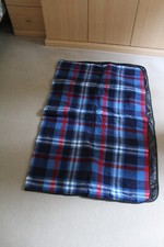 TARTAN TRAVEL or PICNIC RUG with WATERPROOF BACK - 160cm x 120cm