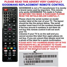GOODMANS REMOTE CONTROL A