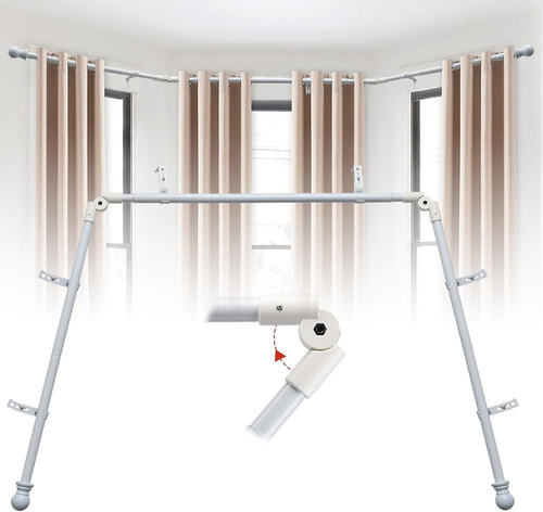 Bay window curtain pole - window,