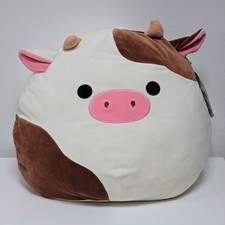 Ronnie The Cow Pink Nose Squishmallow HTF 16" Large Rare With Tags