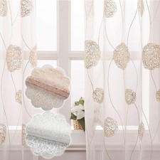 2Panels Embroidered Sheer