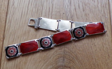 David Andersen Norway Sterling Silver Red Enamel  Bracelet anderson norwegian