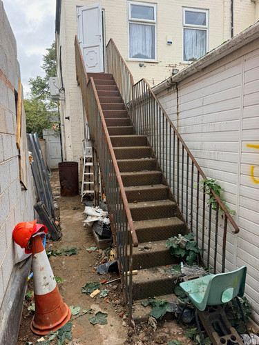 Straight steel stair - steel, unit